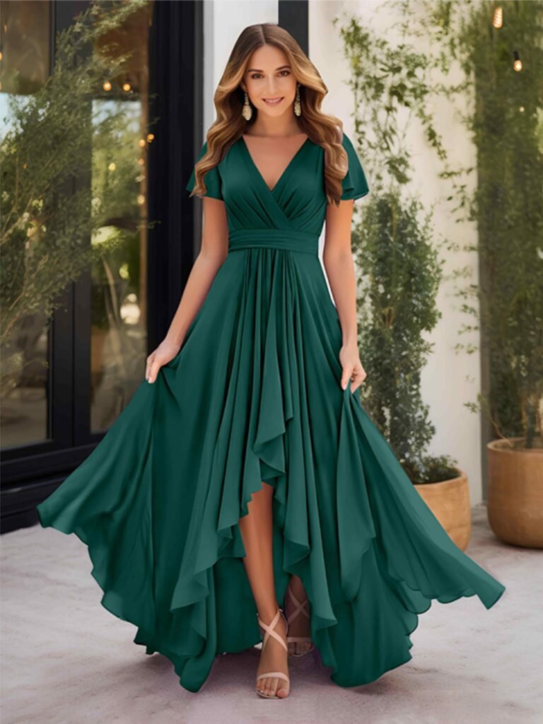  stunning green elegant high-low chiffon