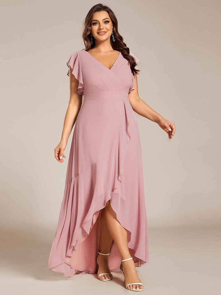 Elegant dusty rose/pink high-low .