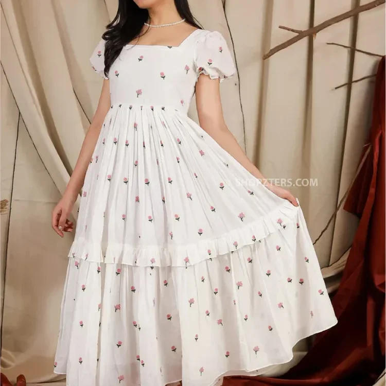 popular white cotton midi dress.